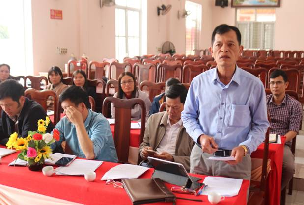 Description: Phó Chủ tịch UBND huyện Nguyễn Văn Phúc phát biểu tại buổi làm việc